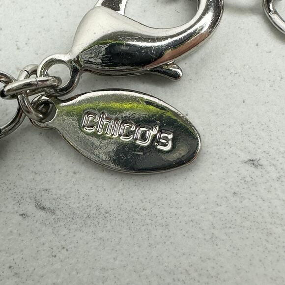 Chico's Cabochon Linear Pendant Black Cord Necklace ✨ - Picture 3 of 8